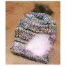 Harlequin wool hat - handmade, pink