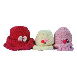 Wool Hat and Snood for Girls - Snow White