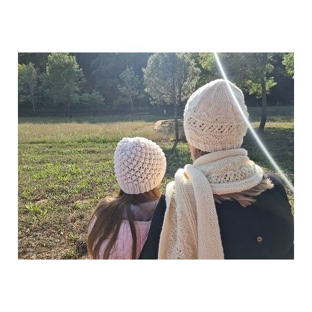 Cap and Wrap for Women - White Orchid