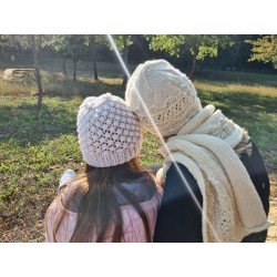 Cap and Wrap for Women - White Orchid