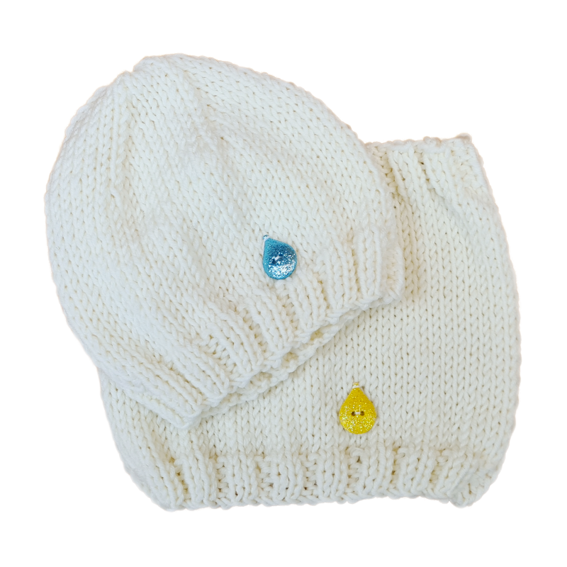 Wool Hat and Snood for girls - Cloud colour
