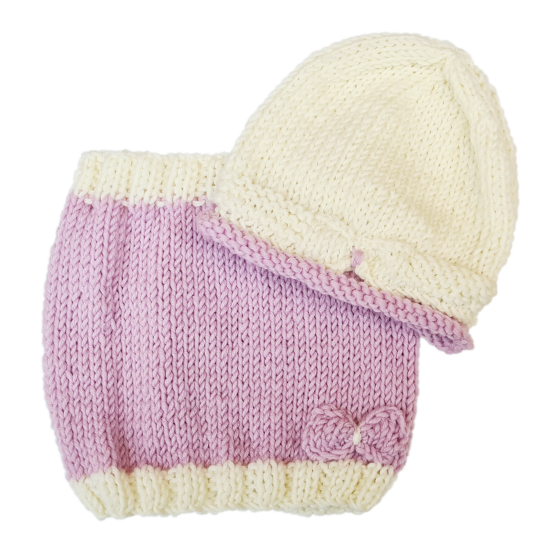 Wool Hat and Snood for girls "Lilly"