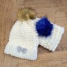 Hat and snood in twisted wool- off white