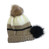 Wool hat for women - tricolor, handmade